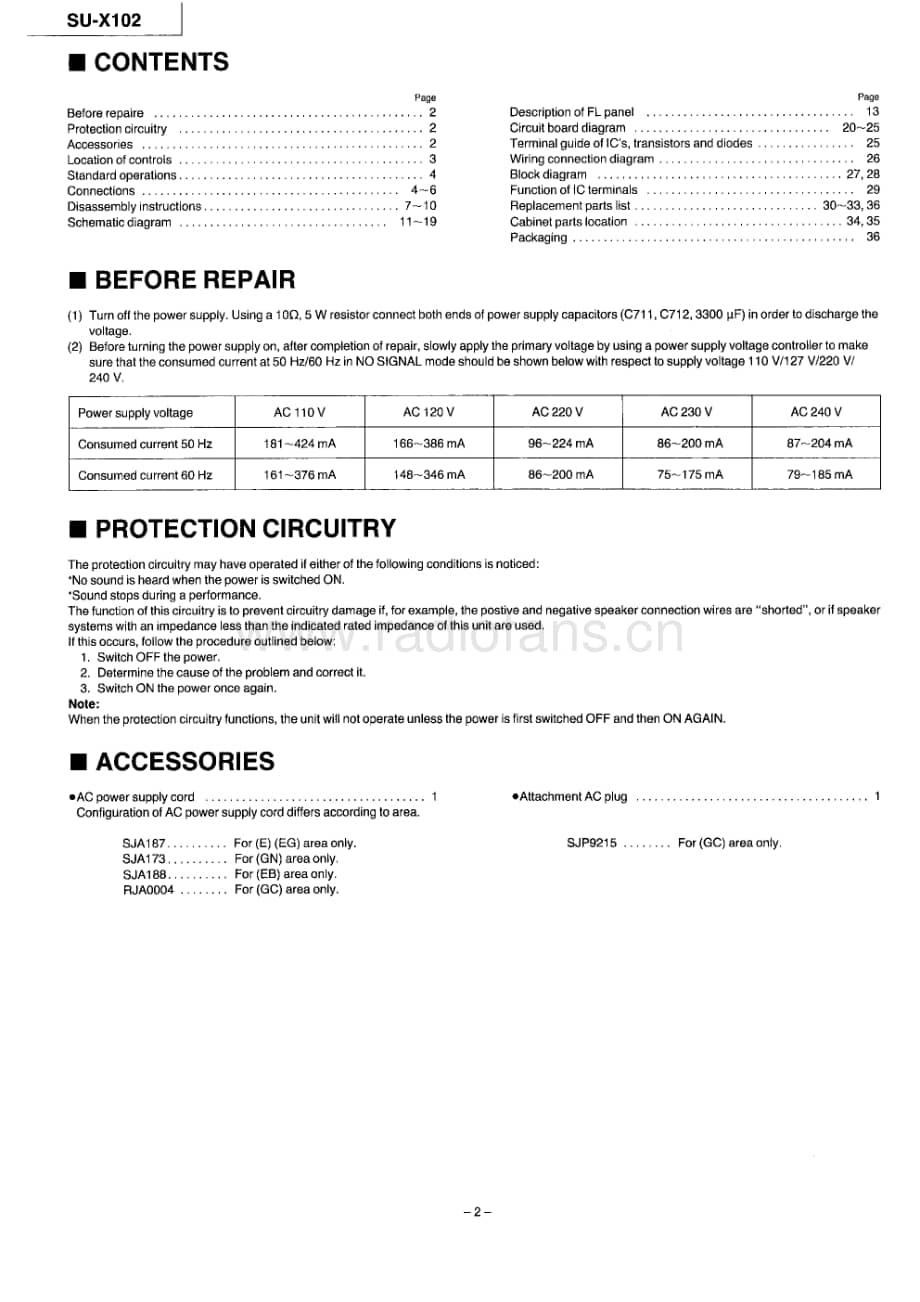 Technics-SUX-102-Service-Manual电路原理图.pdf_第2页