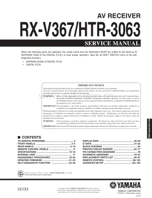 Yamaha-RXV-367-Service-Manual电路原理图.pdf