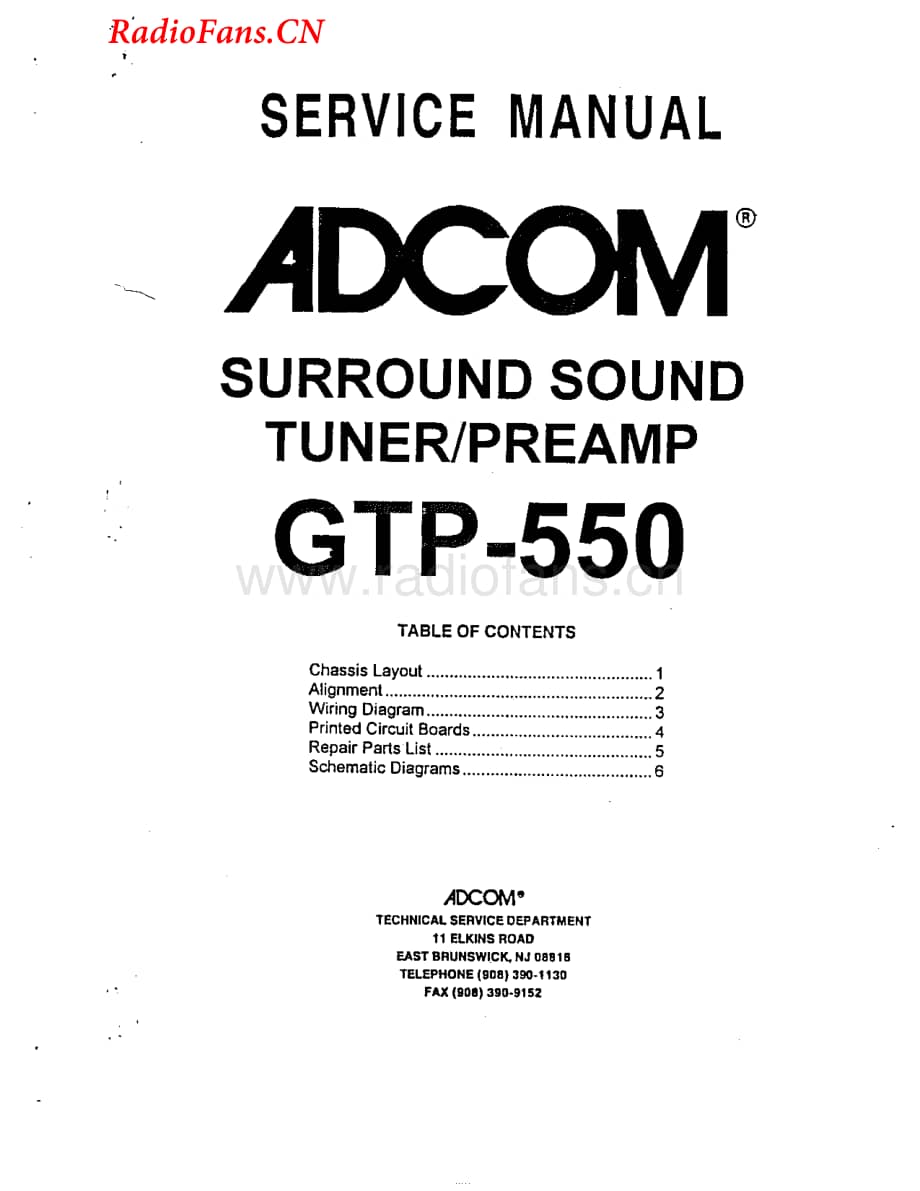 Adcom-GTP550-pre-sm维修电路图 手册.pdf_第1页