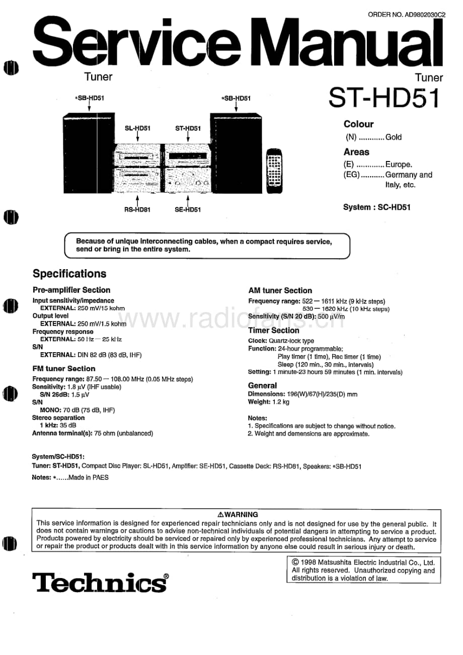 Technics-STHD-51-Service-Manual电路原理图.pdf_第1页