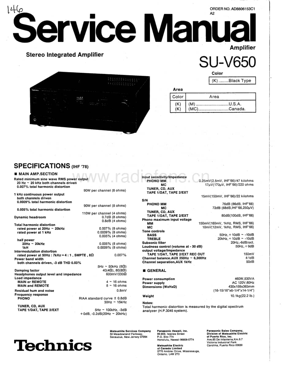 Technics-SUV-650-Service-Manual电路原理图.pdf_第1页