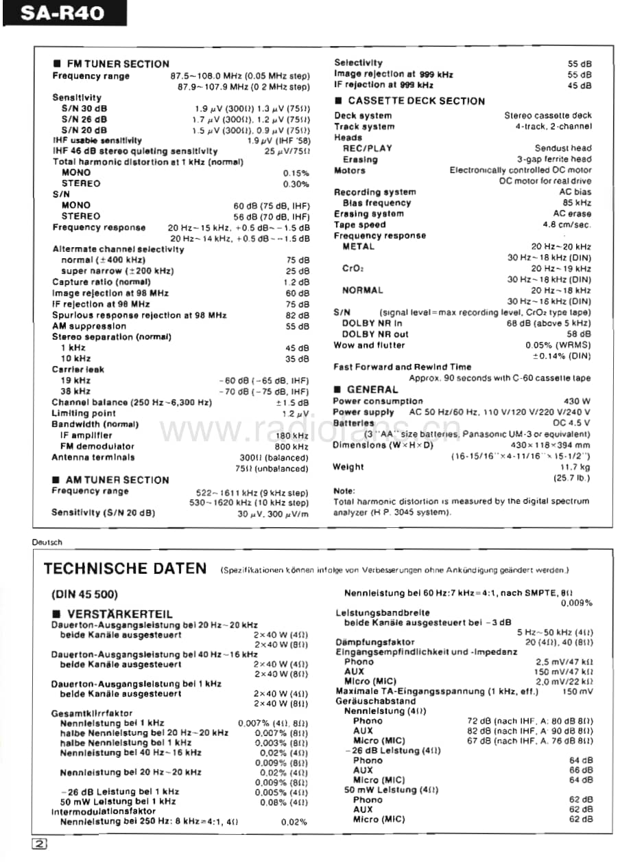 Technics-SAR-40-Service-Manual电路原理图.pdf_第2页