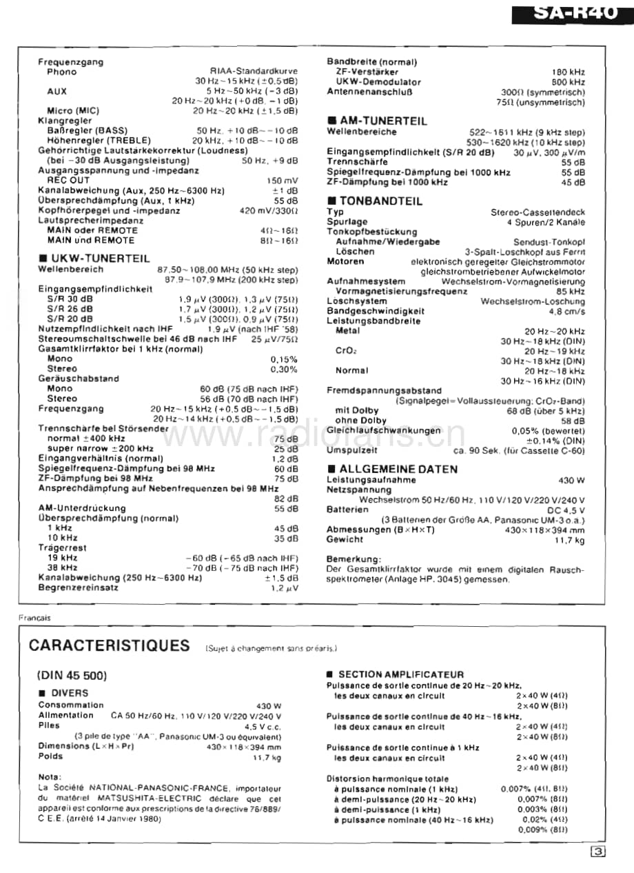 Technics-SAR-40-Service-Manual电路原理图.pdf_第3页