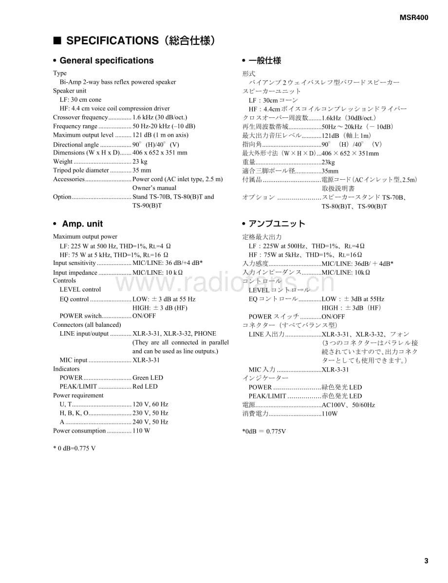 Yamaha-MSR-400-Service-Manual电路原理图.pdf_第3页