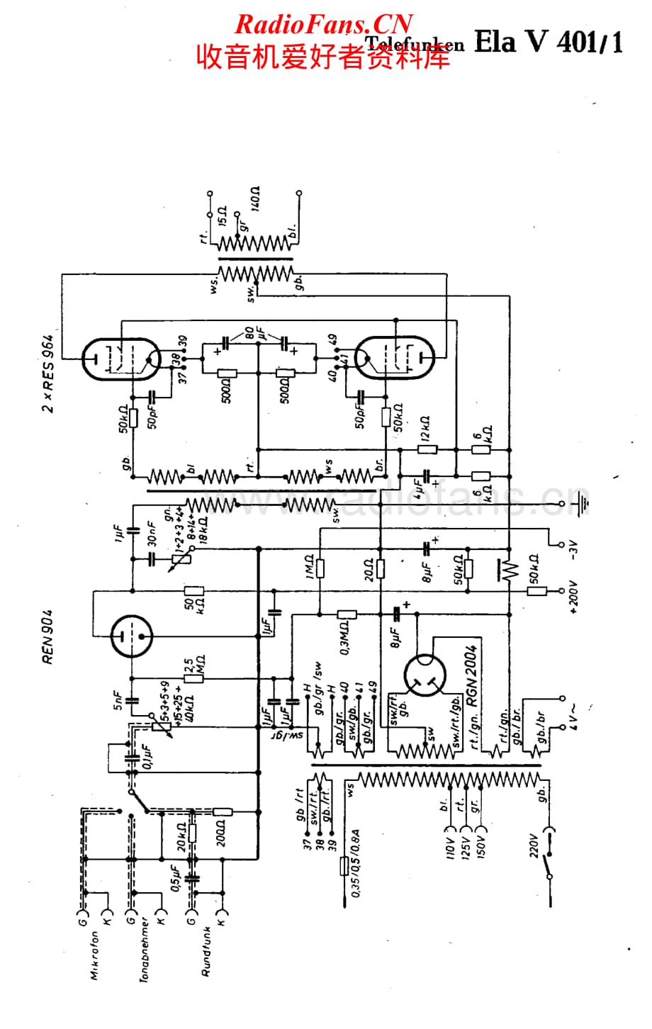 Telefunken-Ela-V401-1-Schematic电路原理图.pdf_第1页