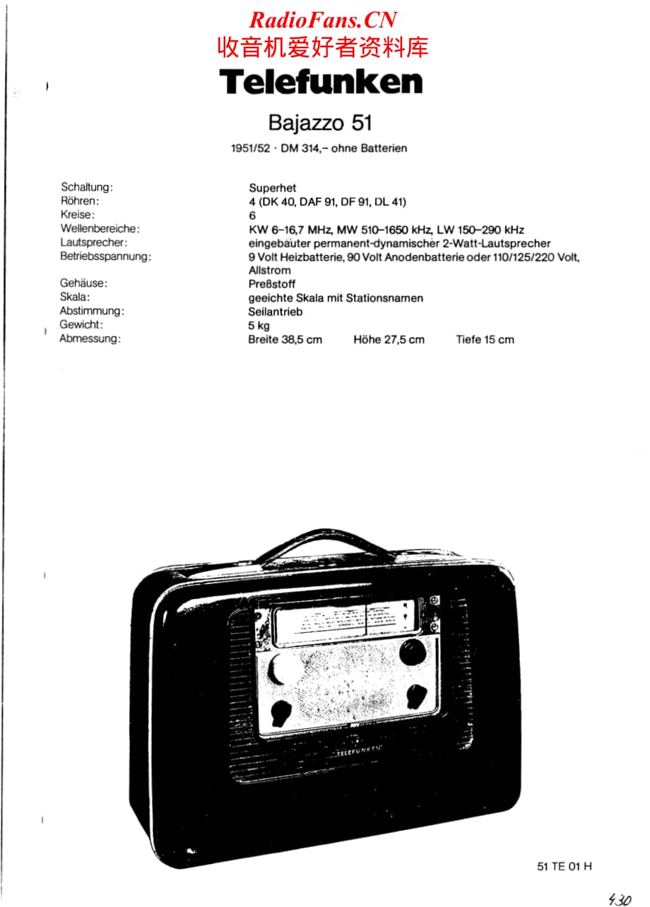 Telefunken-Bajazzo-51-Schematic电路原理图.pdf_第1页