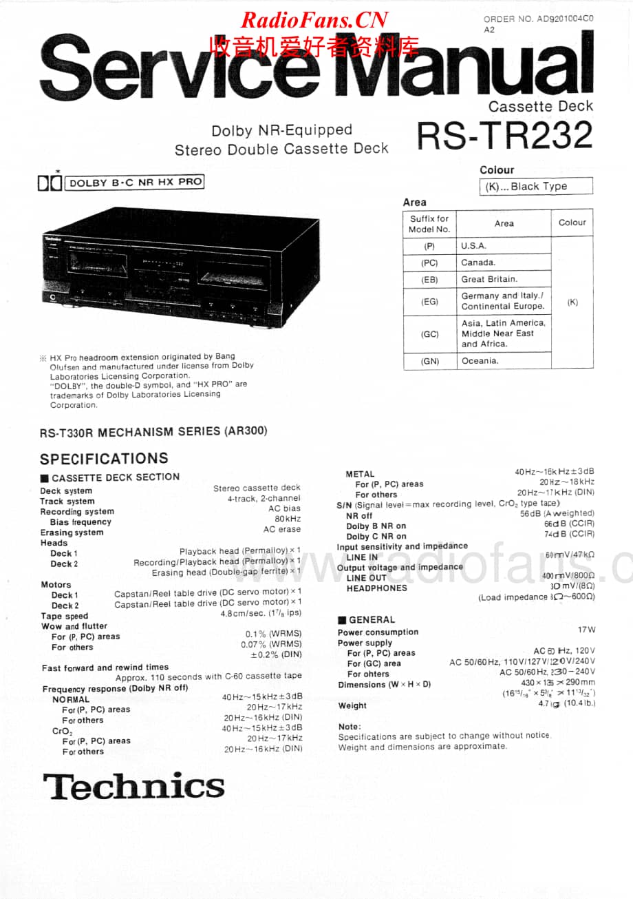 Technics-RSTR-232-Service-Manual电路原理图.pdf_第1页