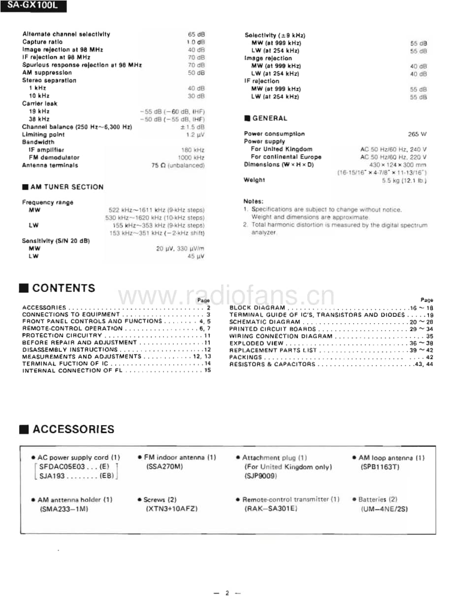 Technics-SAGX-100-L-Service-Manual电路原理图.pdf_第2页