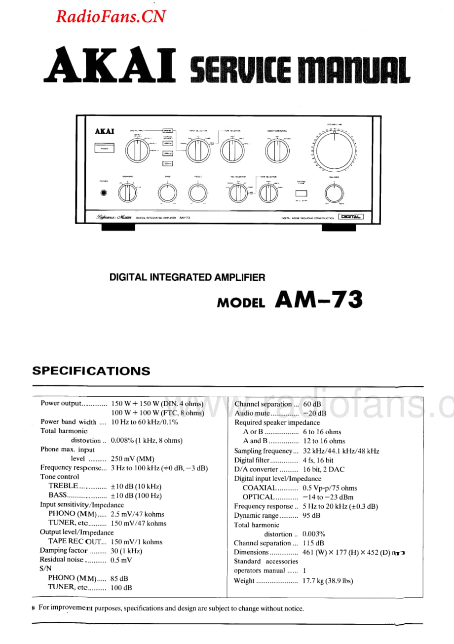 Akai-AM73-int-sm维修电路图 手册.pdf_第1页