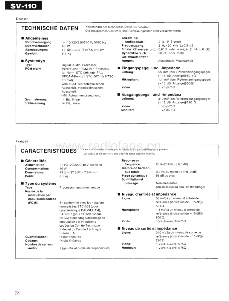 Technics-SV-110-Service-Manual电路原理图.pdf_第2页