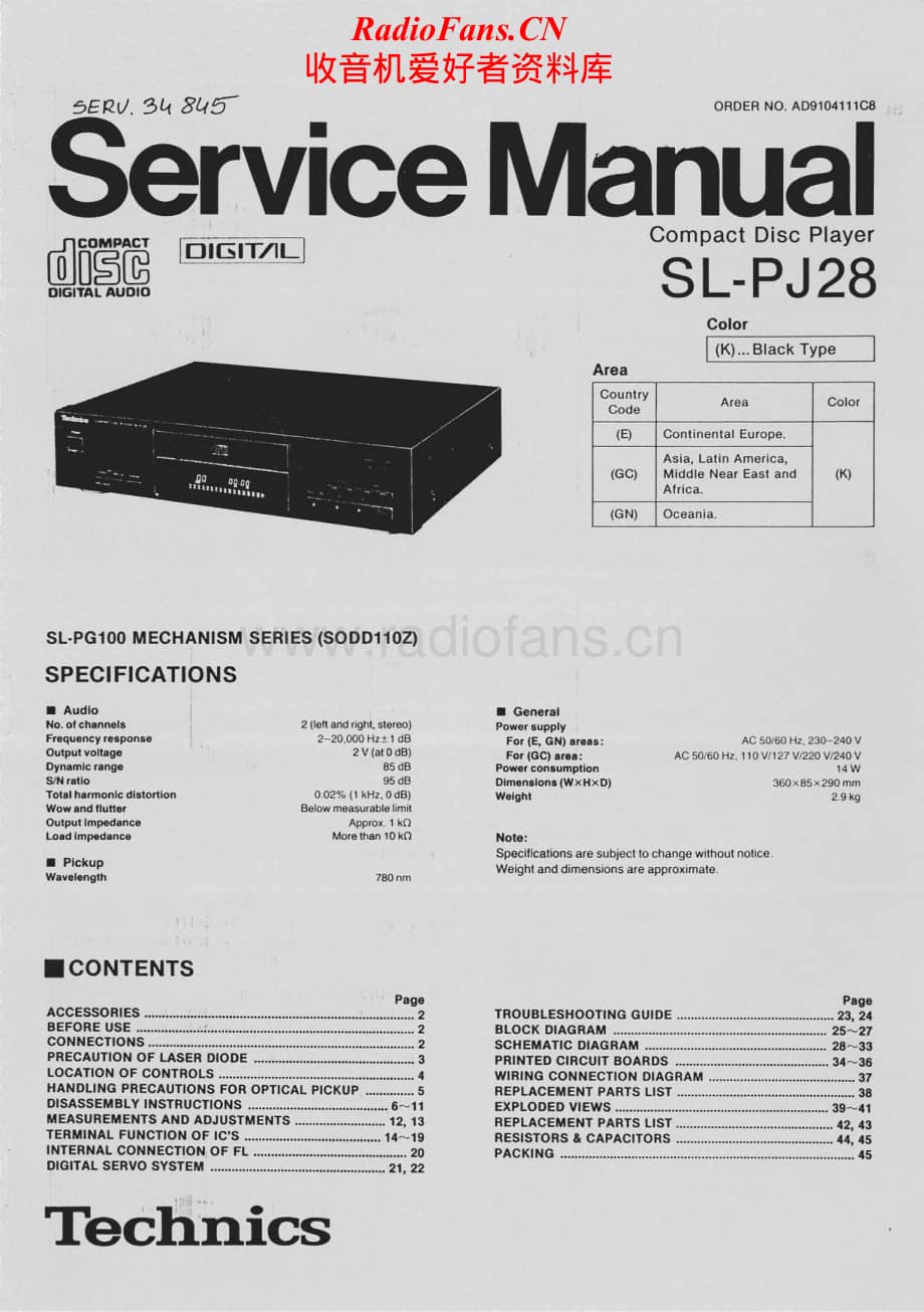 Technics-SLPJ-28-Service-Manual电路原理图.pdf_第1页