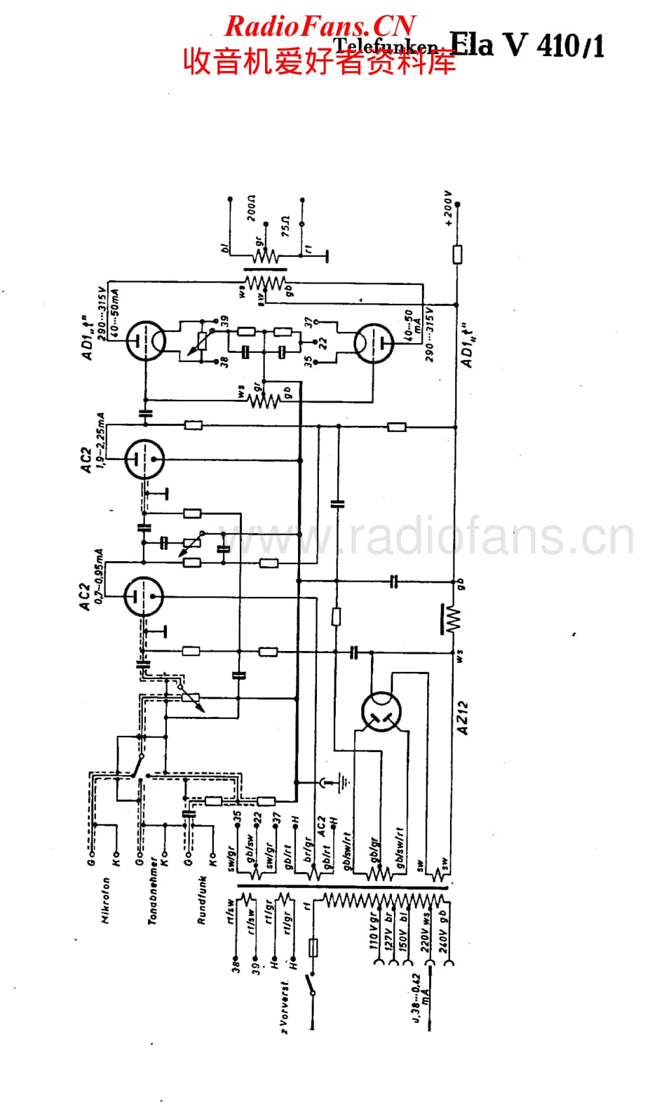 Telefunken-Ela-V410-1-Schematic电路原理图.pdf_第1页