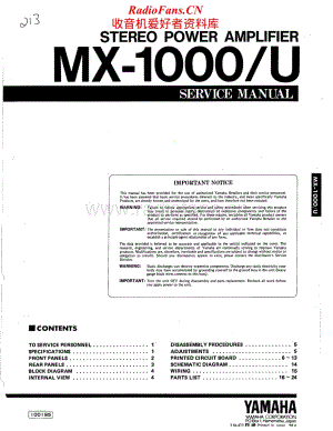 Yamaha-MX-1000-Service-Manual电路原理图.pdf