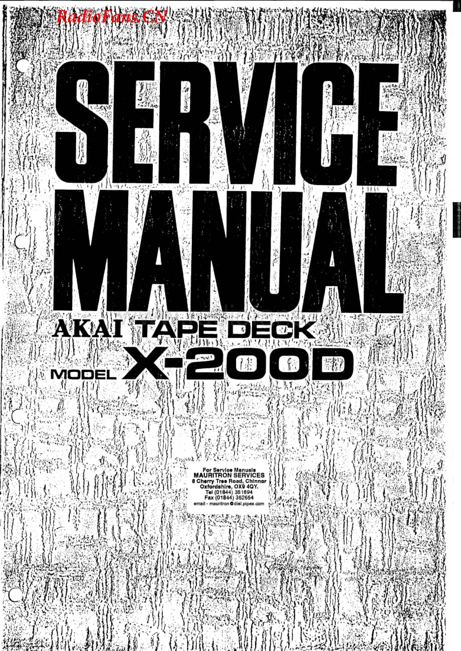 Akai-X200D-tape-sm维修电路图 手册.pdf_第1页