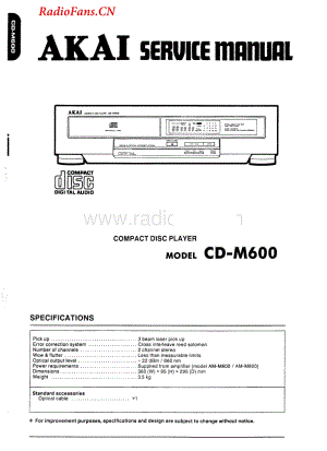 Akai-CDM600-cd-sm维修电路图 手册.pdf