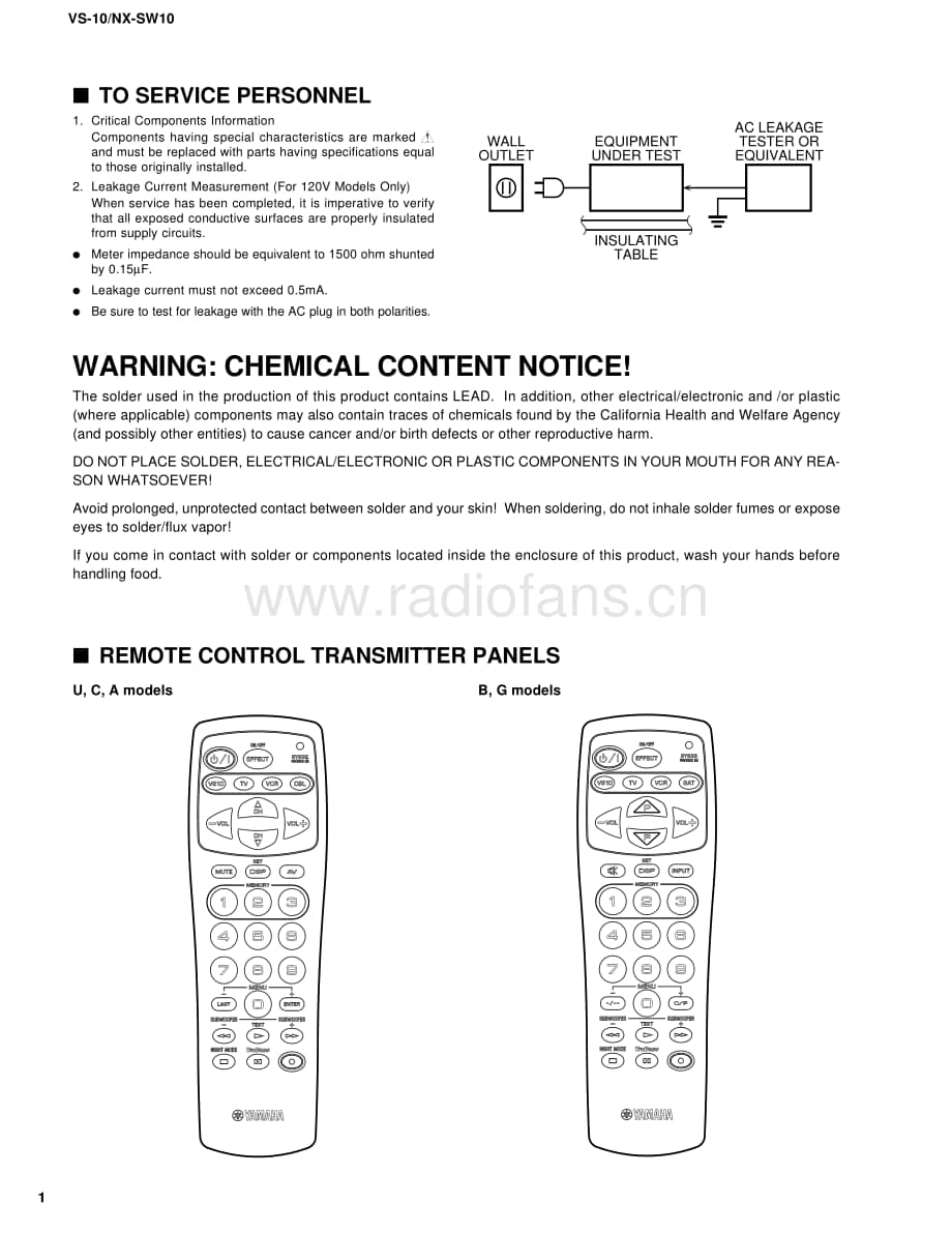 Yamaha-VS-10-Service-Manual电路原理图.pdf_第2页