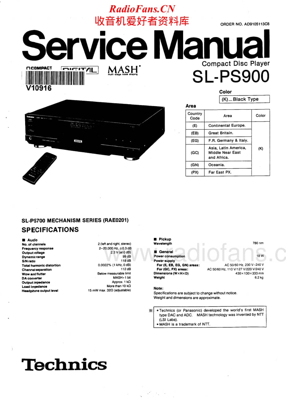 Technics-SLPS-900-Service-Manual电路原理图.pdf_第1页