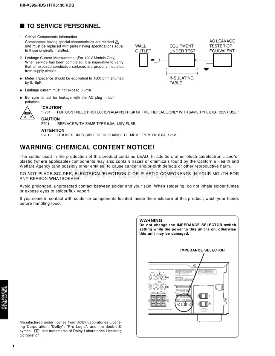 Yamaha-RXV-395-Service-Manual电路原理图.pdf_第2页