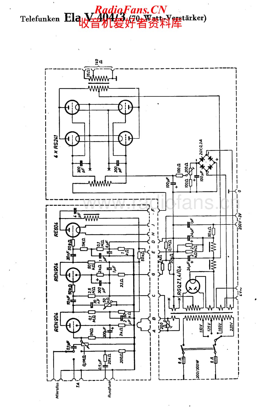 Telefunken-Ela-V404-3-Schematic电路原理图.pdf_第1页