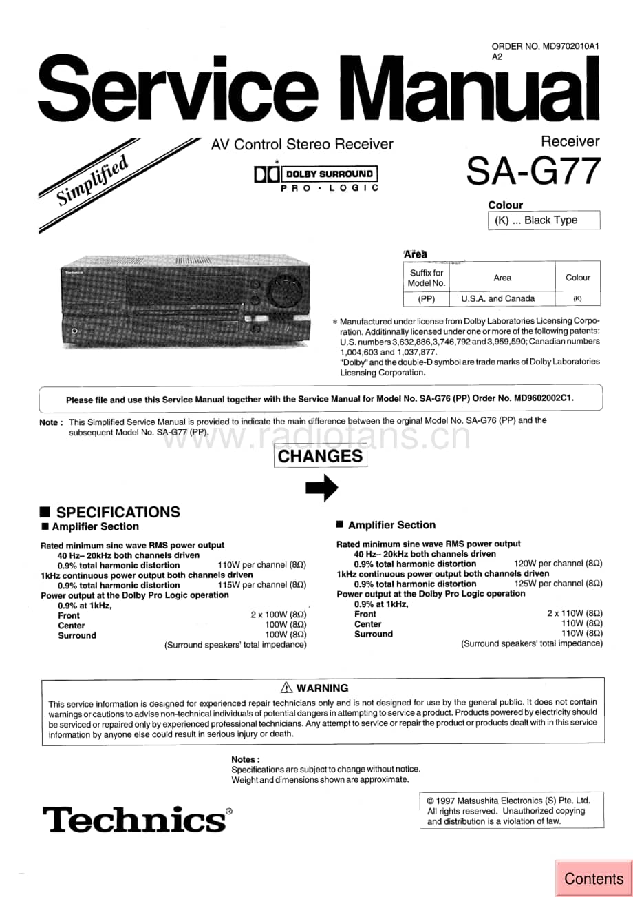 Technics-SAG-77-Service-Manual电路原理图.pdf_第1页