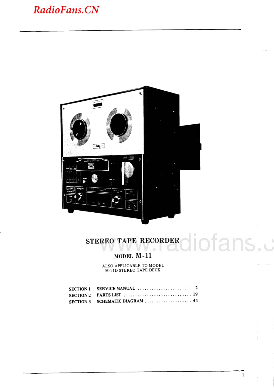 Akai-M11-tape-sm维修电路图 手册.pdf_第1页