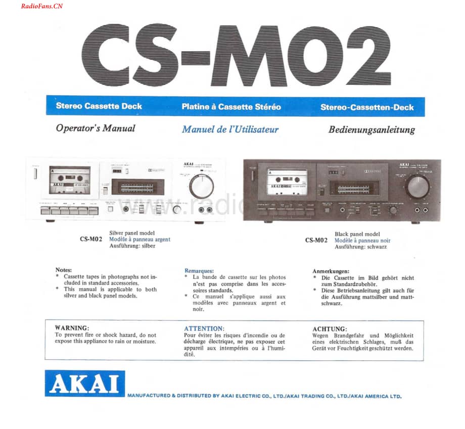 Akai-CSM02A-tape-sm维修电路图 手册.pdf_第1页