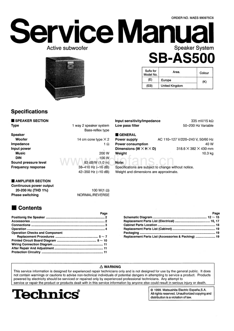 Technics-SBAS-500-Service-Manual电路原理图.pdf_第1页