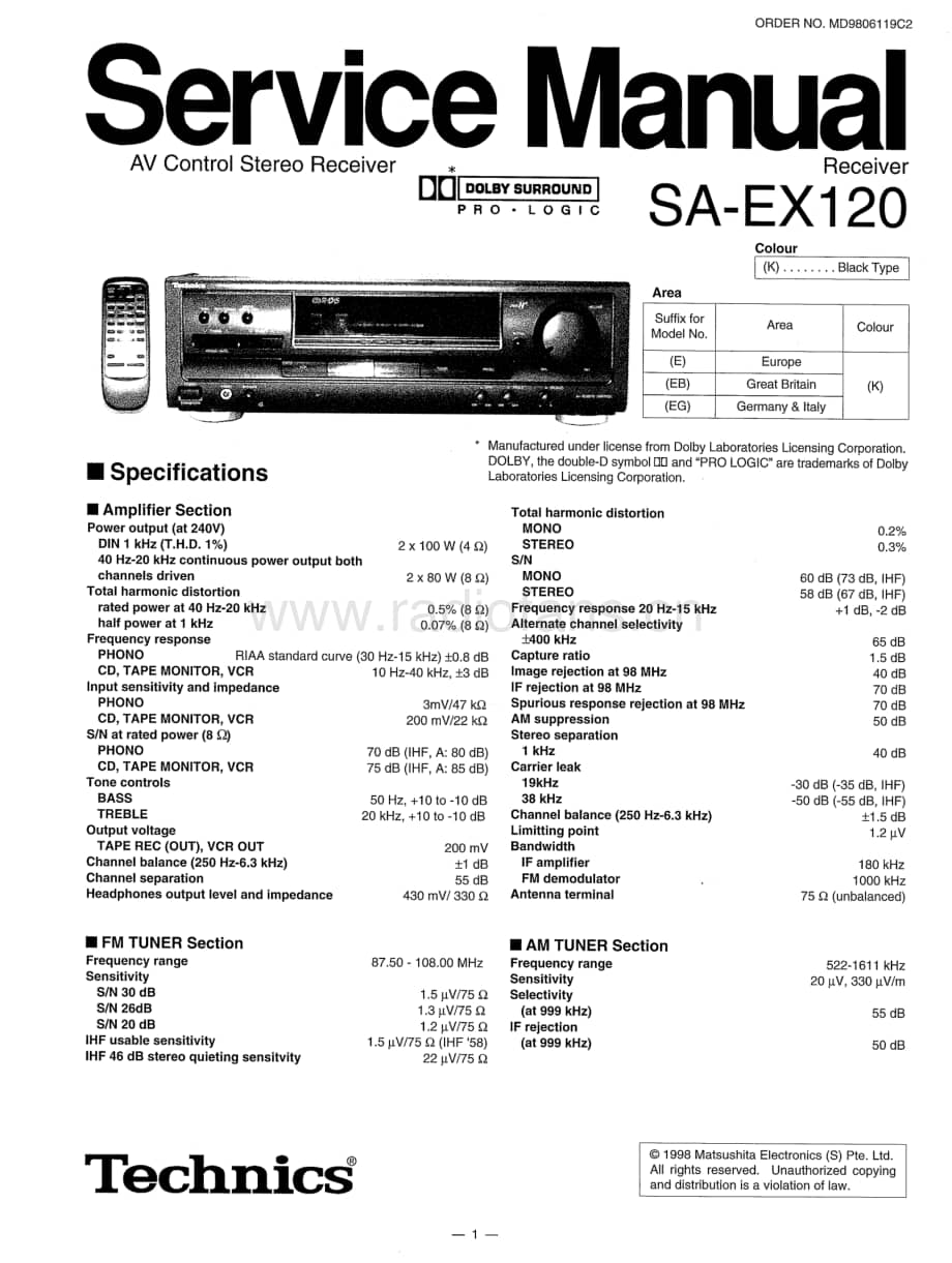 Technics-SAEX-120-Service-Manual电路原理图.pdf_第1页