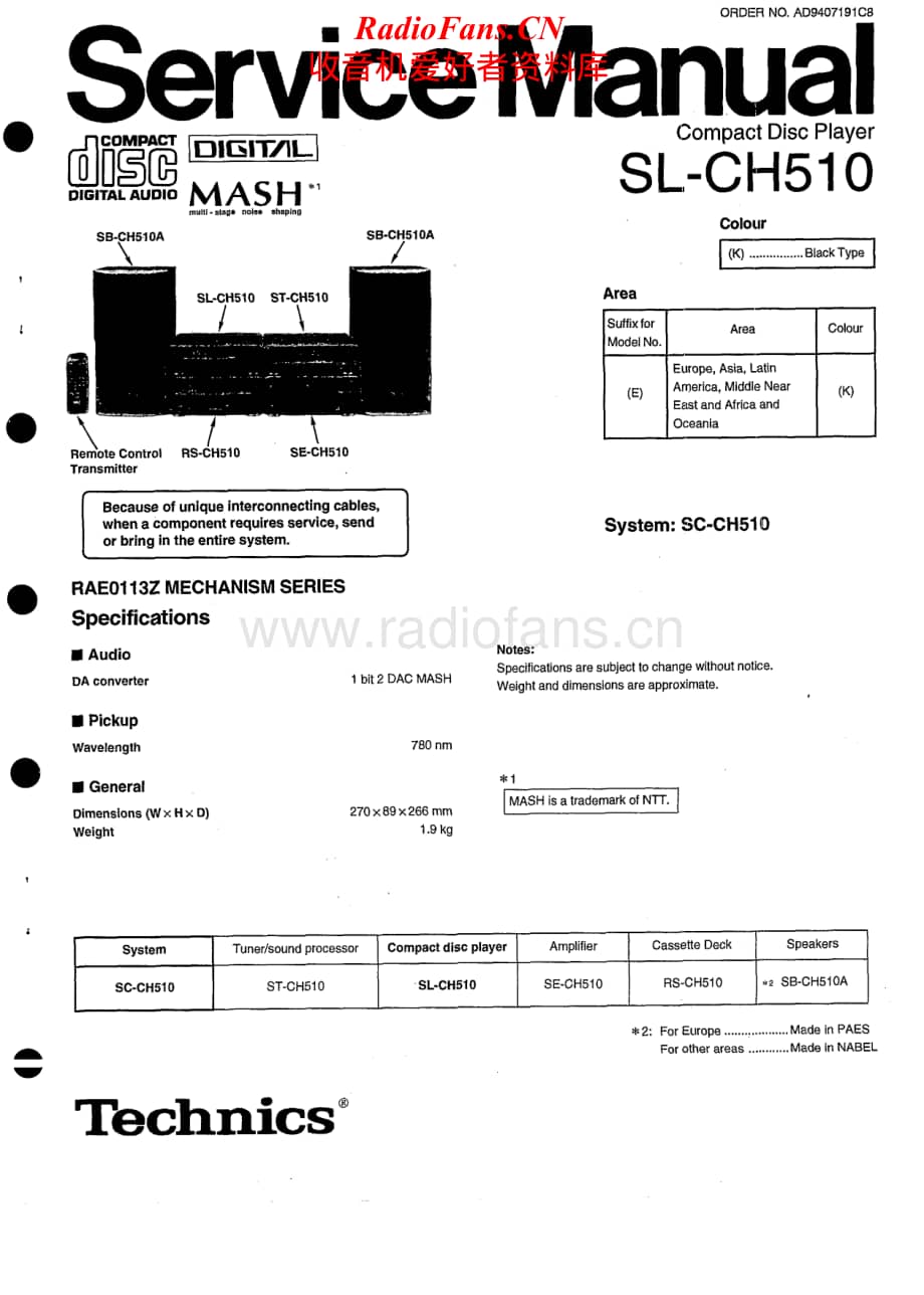 Technics-SLCH-510-Service-Manual电路原理图.pdf_第1页