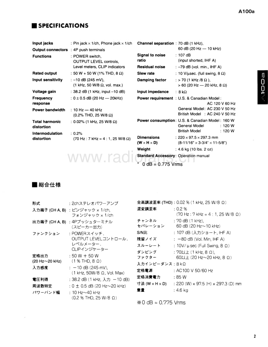 Yamaha-A-100-A-Service-Manual电路原理图.pdf_第3页