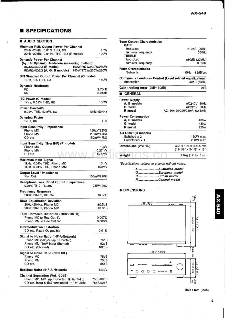 Yamaha-AX-540-Service-Manual电路原理图.pdf_第3页