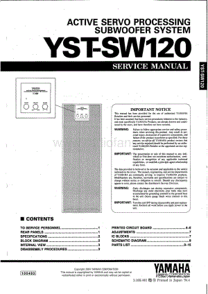 Yamaha-YSTSW-120-Service-Manual电路原理图.pdf
