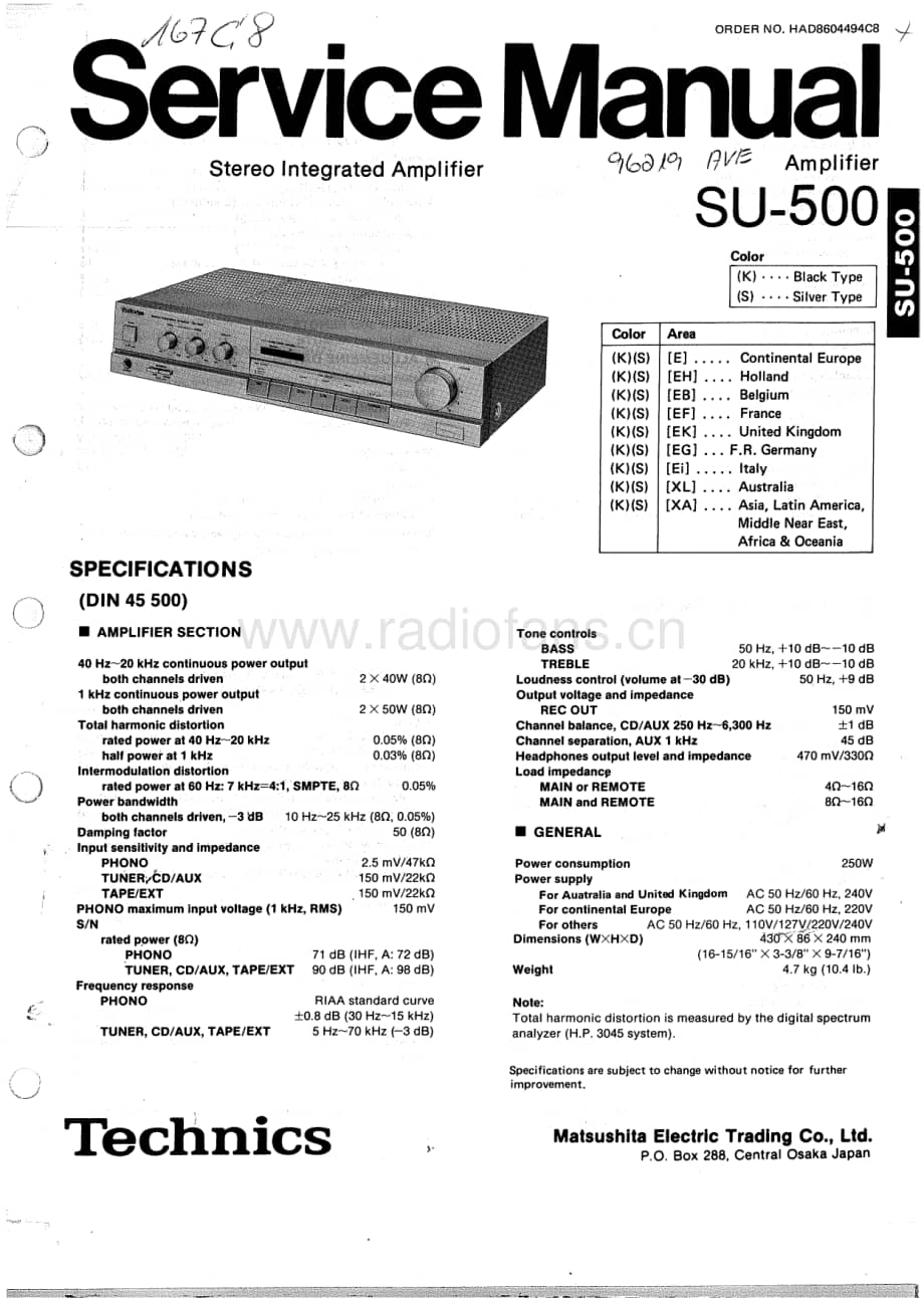 Technics-SU-500-Service-Manual电路原理图.pdf_第1页