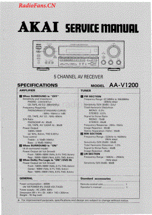 Akai-AAV1200-avr-sm维修电路图 手册.pdf