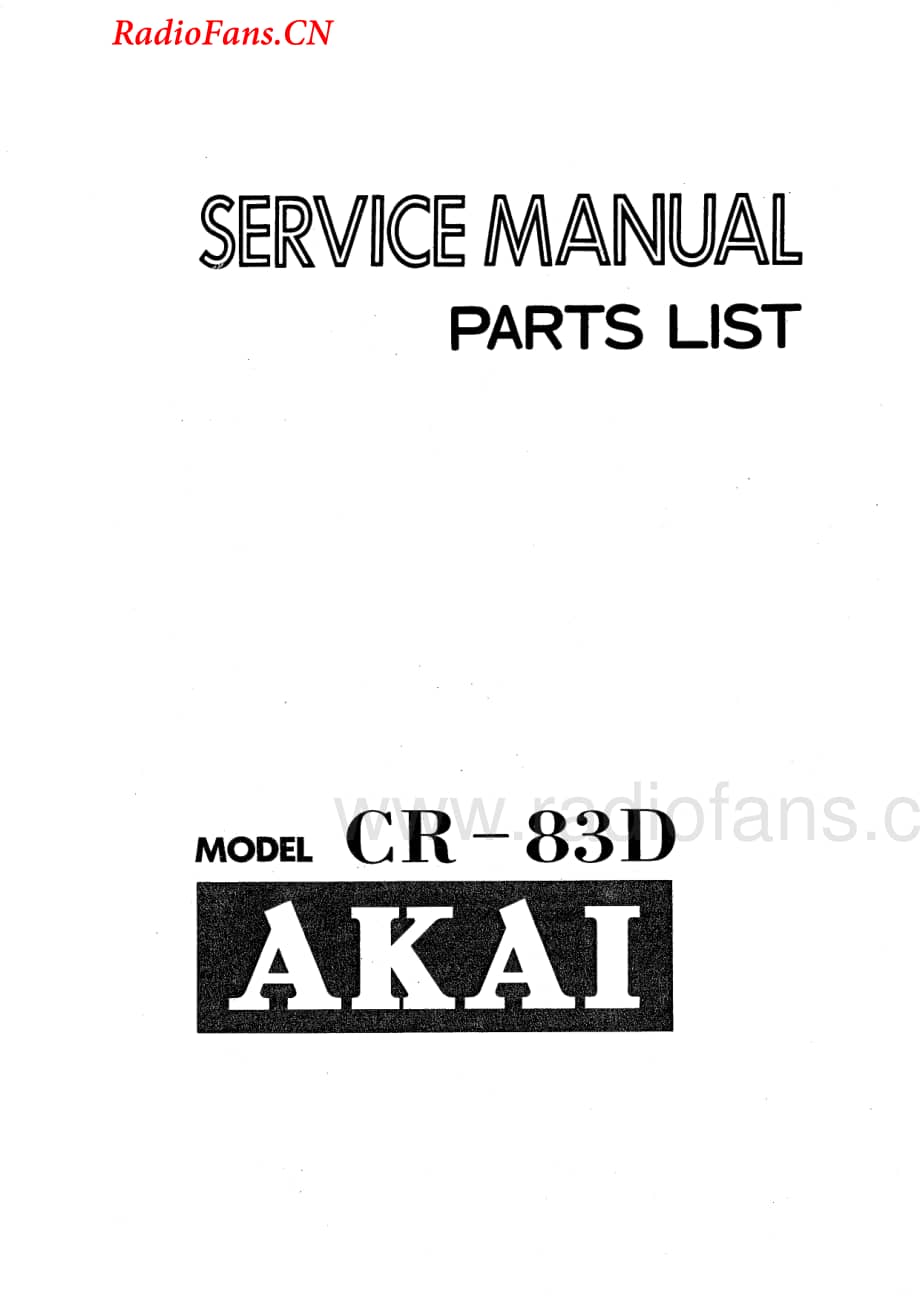 Akai-CR83D-tape-sm维修电路图 手册.pdf_第1页