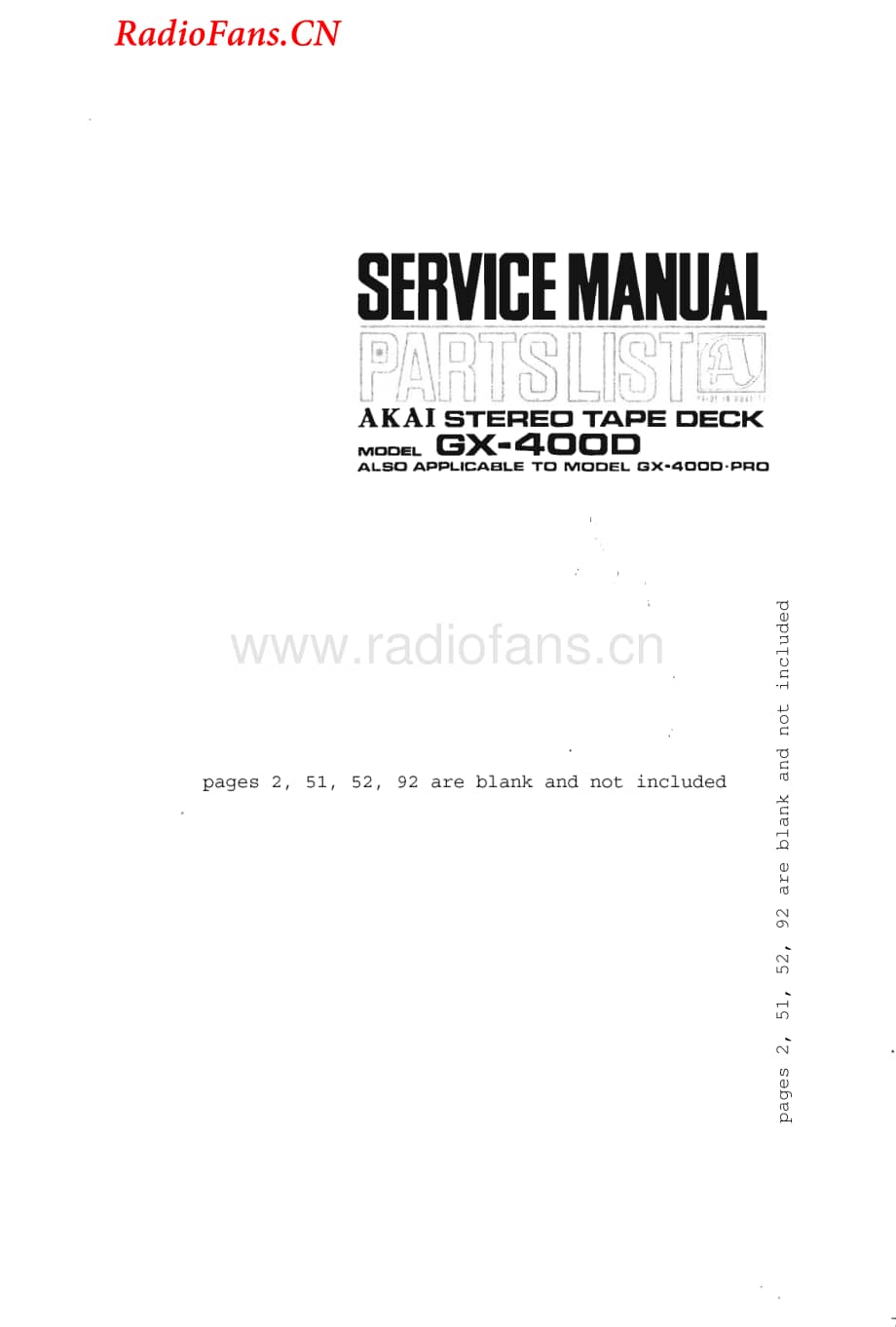 Akai-GX400DPRO-tape-sm维修电路图 手册.pdf_第1页