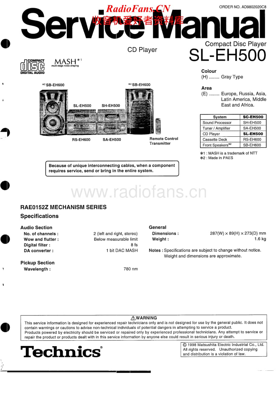 Technics-SLEH-500-Service-Manual电路原理图.pdf_第1页