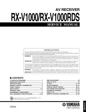 Yamaha-RXV-1000-RDS-Service-Manual电路原理图.pdf