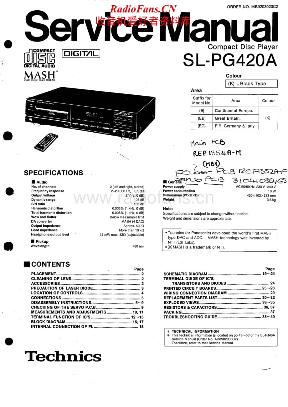 Technics-SLPG-420-A-Service-Manual电路原理图.pdf_第1页