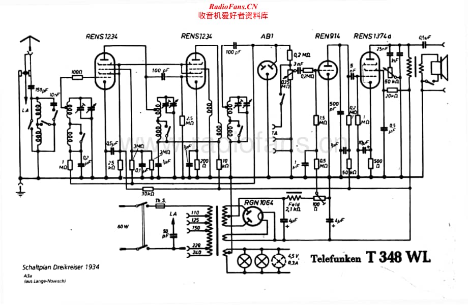 Telefunken-T-348-WL-Schematic电路原理图.pdf_第1页