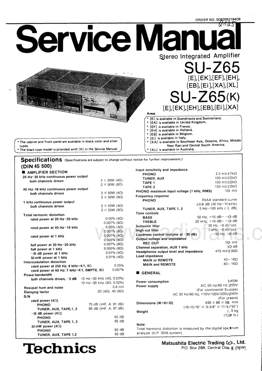 Technics-SUZ-65-Service-Manual电路原理图.pdf_第1页