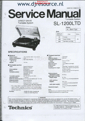 Technics-SL-1200-LTD-Service-Manual电路原理图.pdf