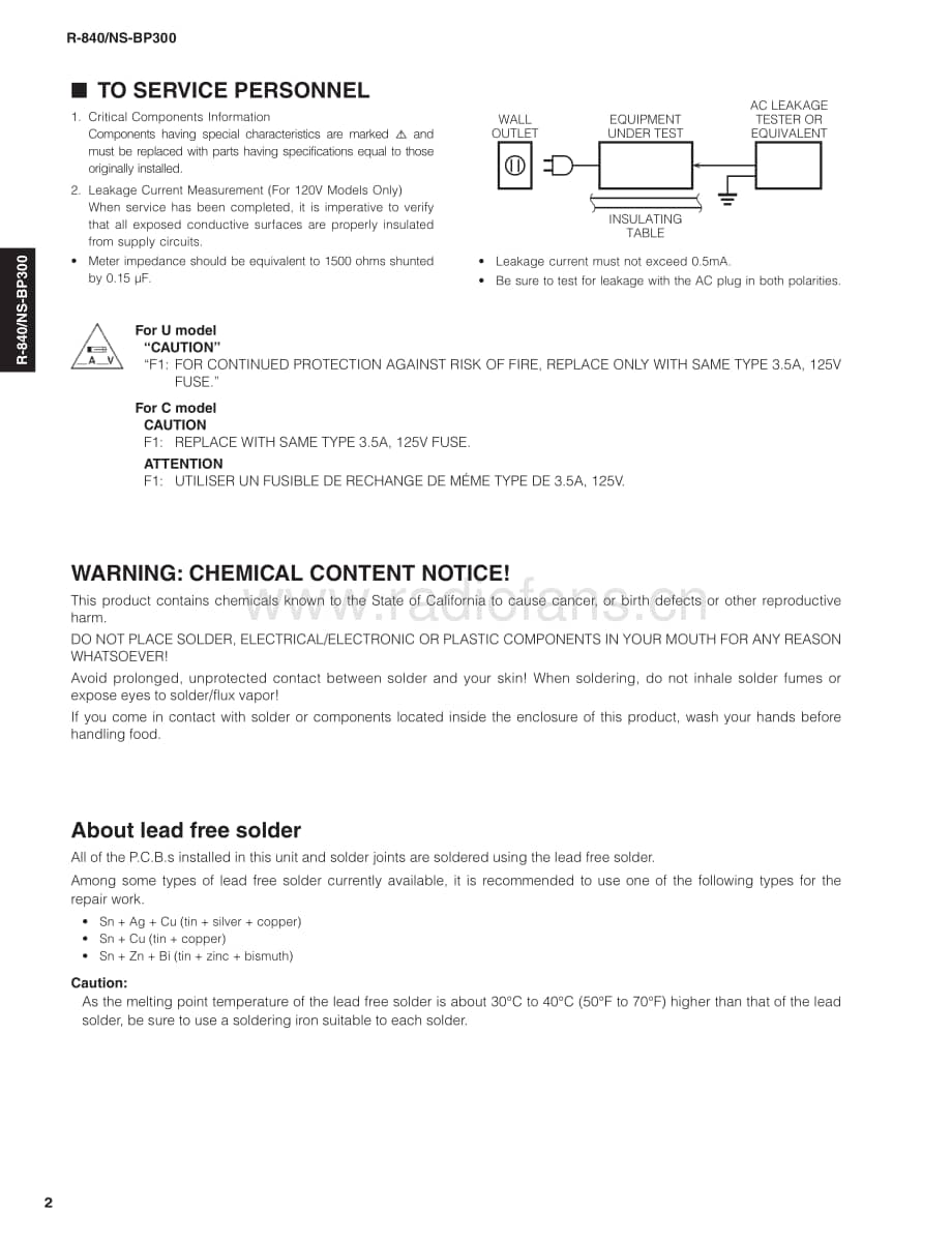 Yamaha-R-840-Service-Manual电路原理图.pdf_第2页