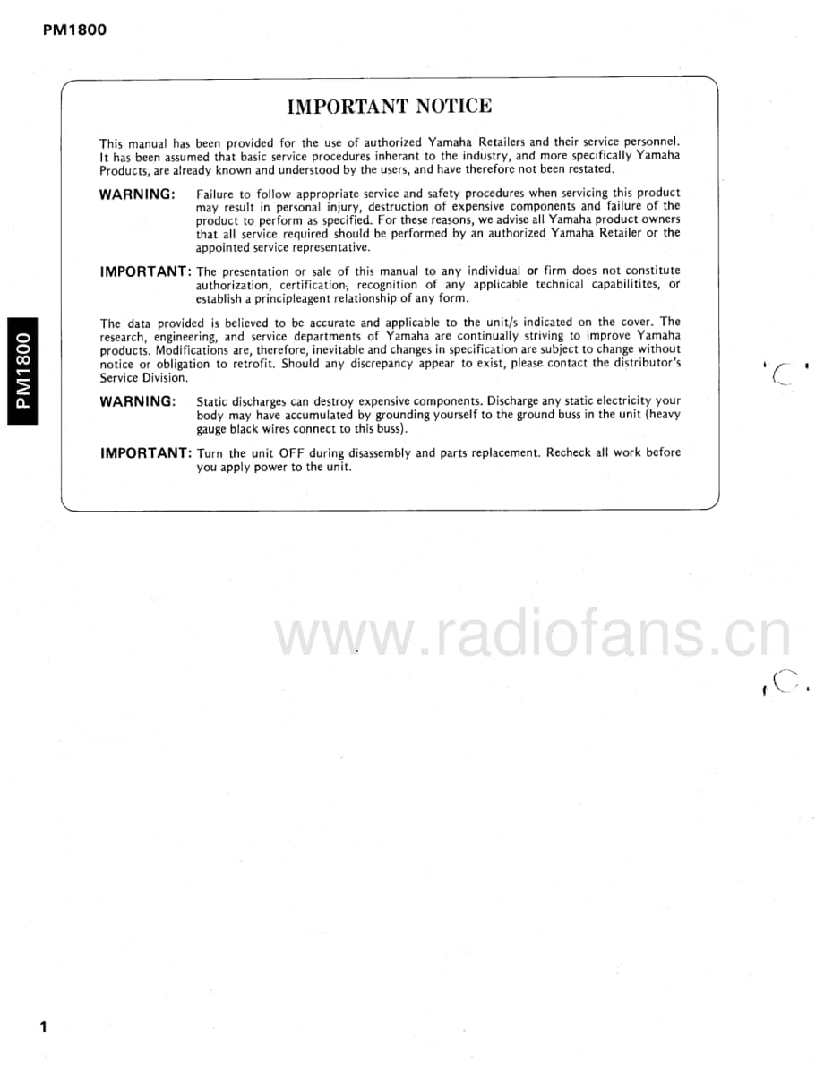 Yamaha-PM-1800-Service-Manual电路原理图.pdf_第3页