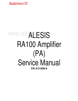 Alesis-RA100-pwr-sm维修电路图 手册.pdf