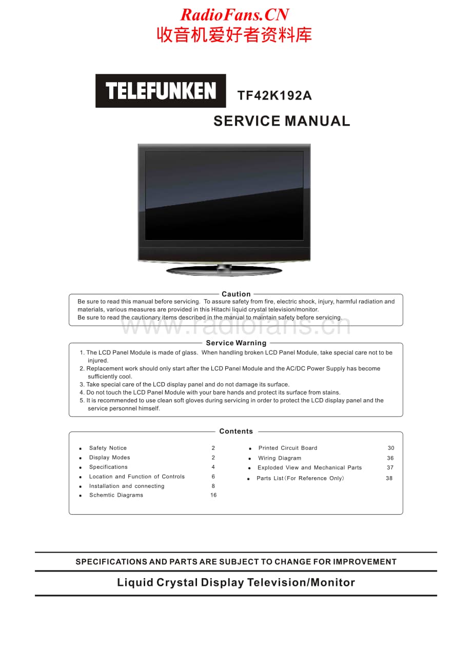 Telefunken-TF-42K191-Service-Manual电路原理图.pdf_第1页