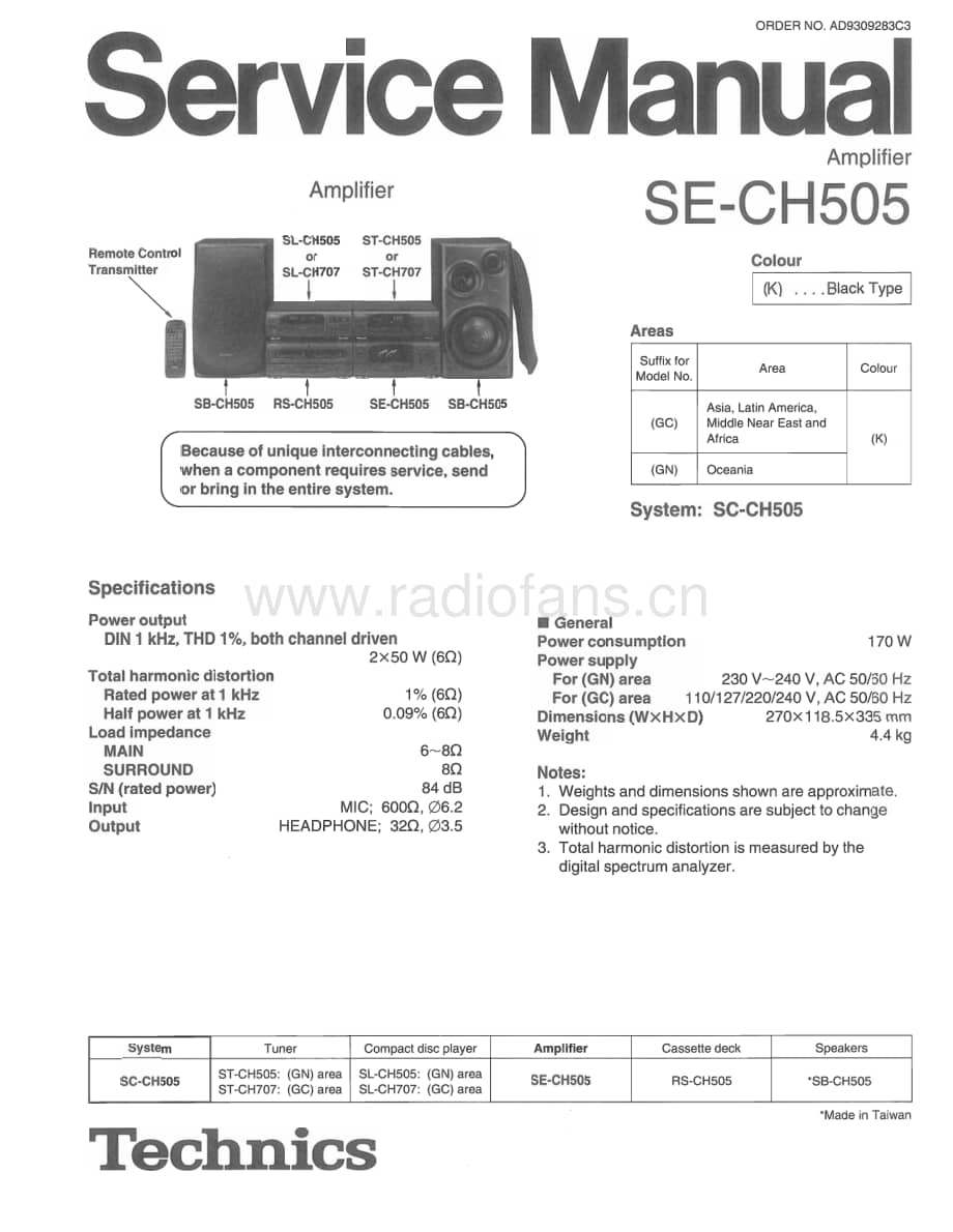 Technics-SECH-505-Service-Manual电路原理图.pdf_第1页