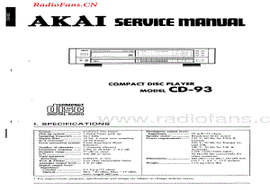 Akai-CD93-cd-sm维修电路图 手册.pdf