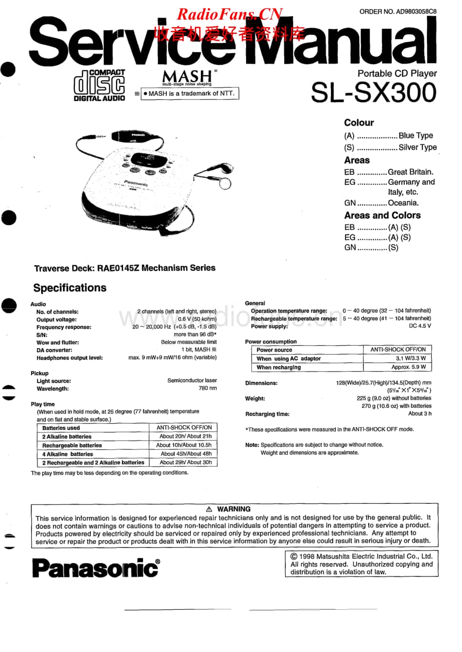 Technics-SLSX-300-Service-Manual电路原理图.pdf_第1页