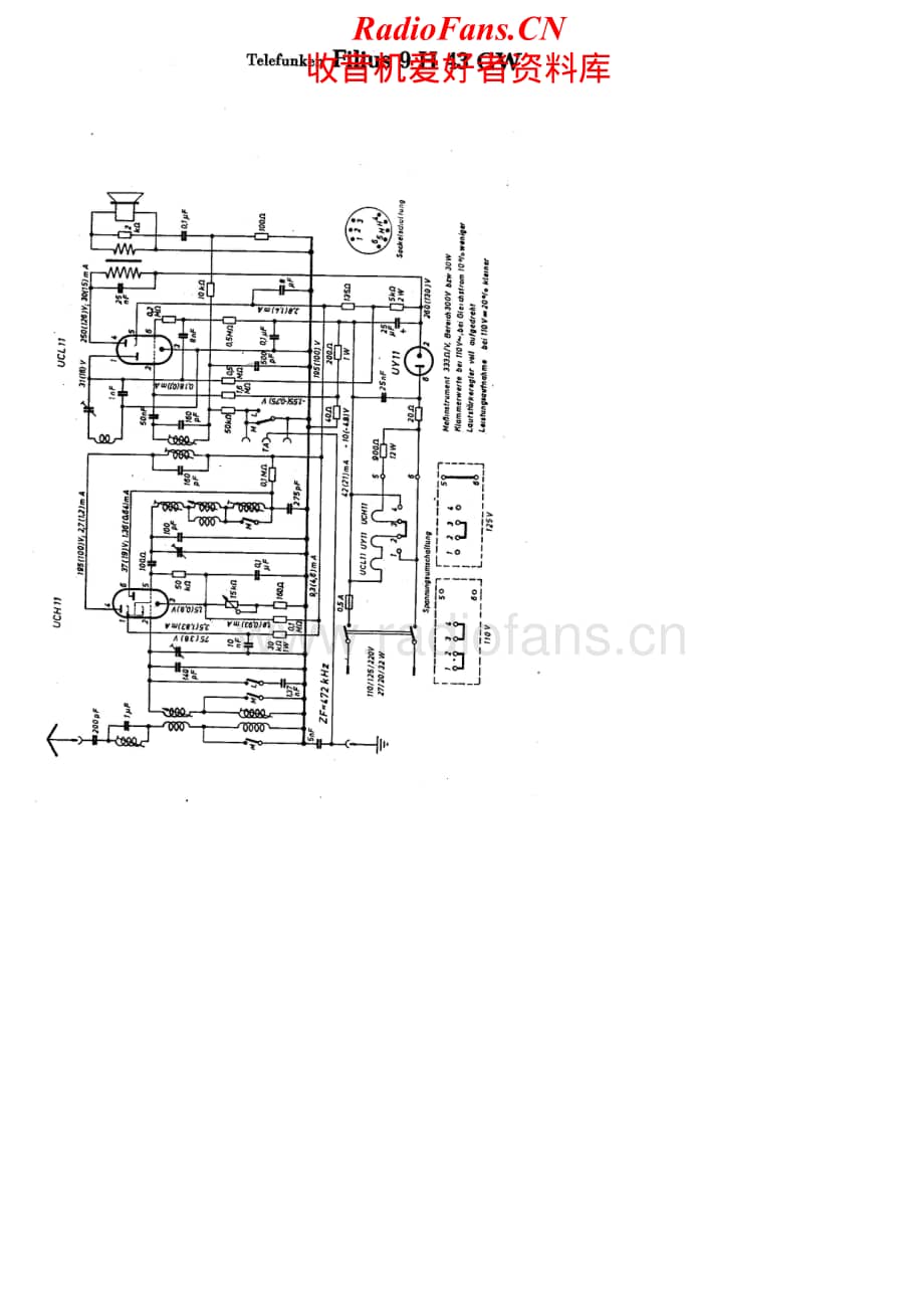 Telefunken-Filius-9H43-GW-Schematic电路原理图.pdf_第1页